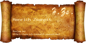 Henrich Zsanett névjegykártya